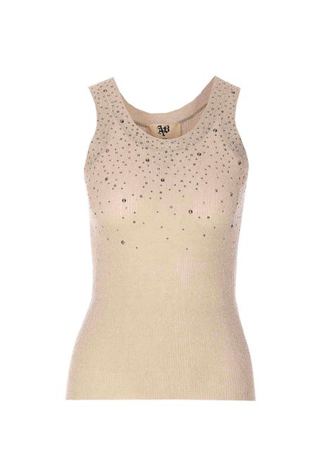 Top Aniye by donna Dafne 185033 Oro cotone lurex strass scollatura rotonda Aniye by | Top | 1850332423